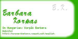 barbara korpas business card